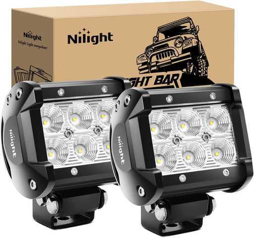 Led Pods 2Pcs 18W 1260LM Flood off Road Lights 