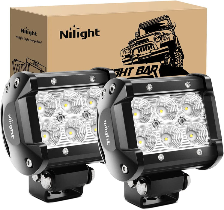 Led Pods 2Pcs 18W 1260LM Flood off Road Lights 