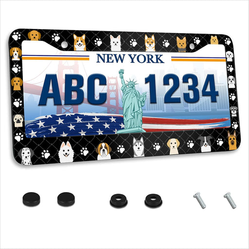 Cute Dog License Plate Frame Pet
