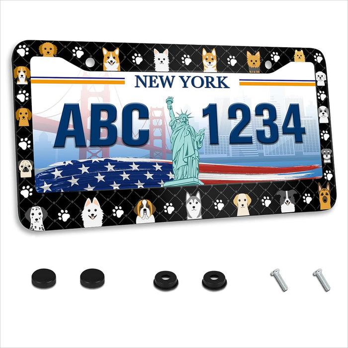 Cute Dog License Plate Frame Pet