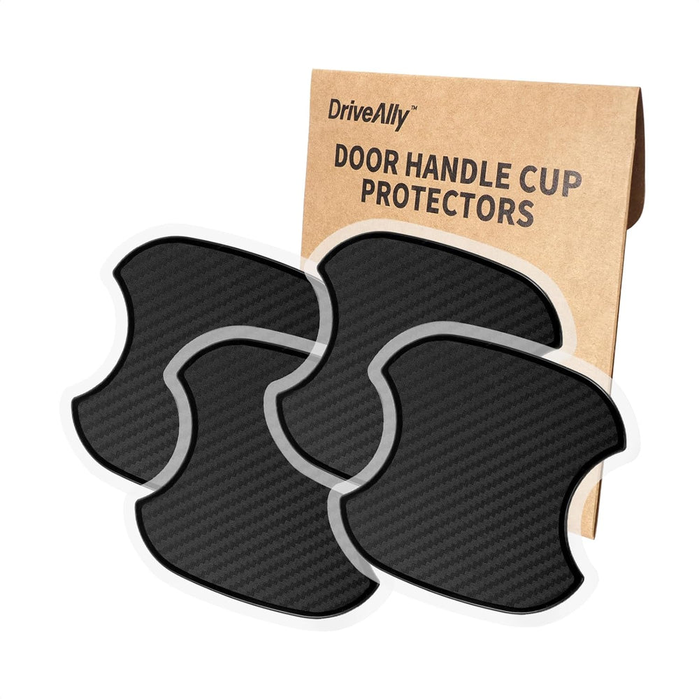 4Pcs Silicone 3D Carbon Fiber Texture Car Door Handle