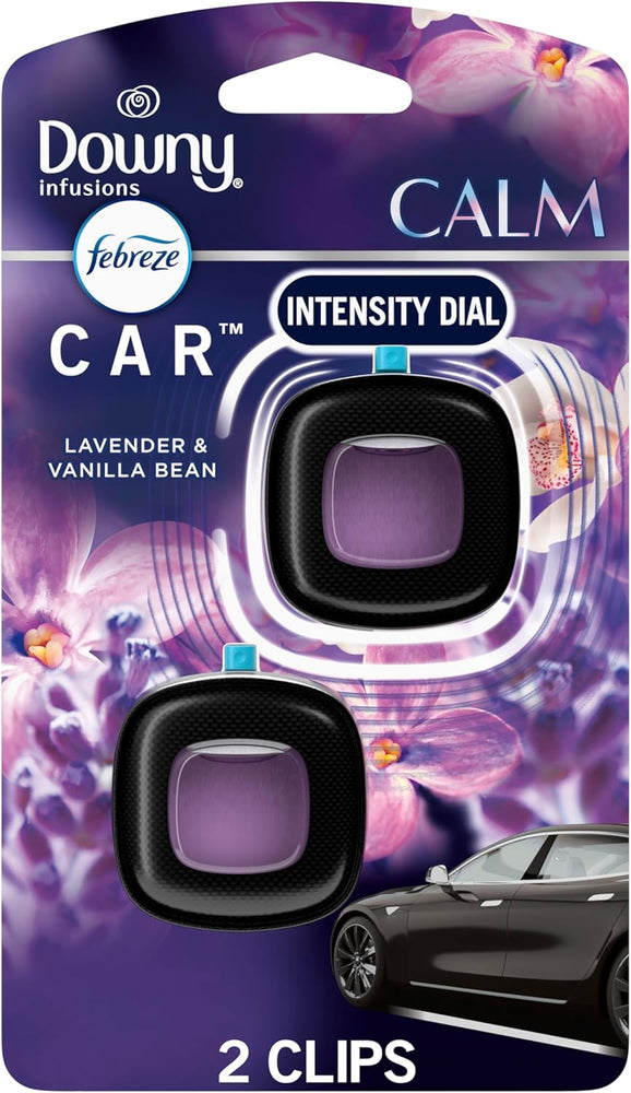 Car Vent Clip, Downy Calm Scent, 2 Count, 0.13 Oz Total