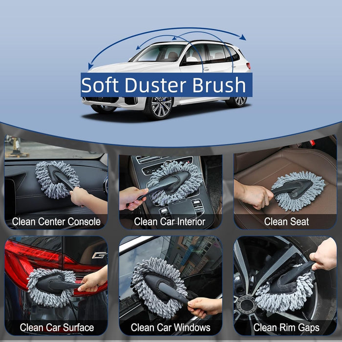 Car Interior Duster Detail Brush Cleaning Gel Kit