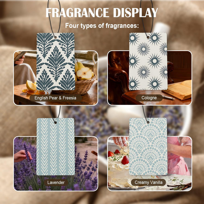 Blue Boho Car Air Freshener 4 Pcs