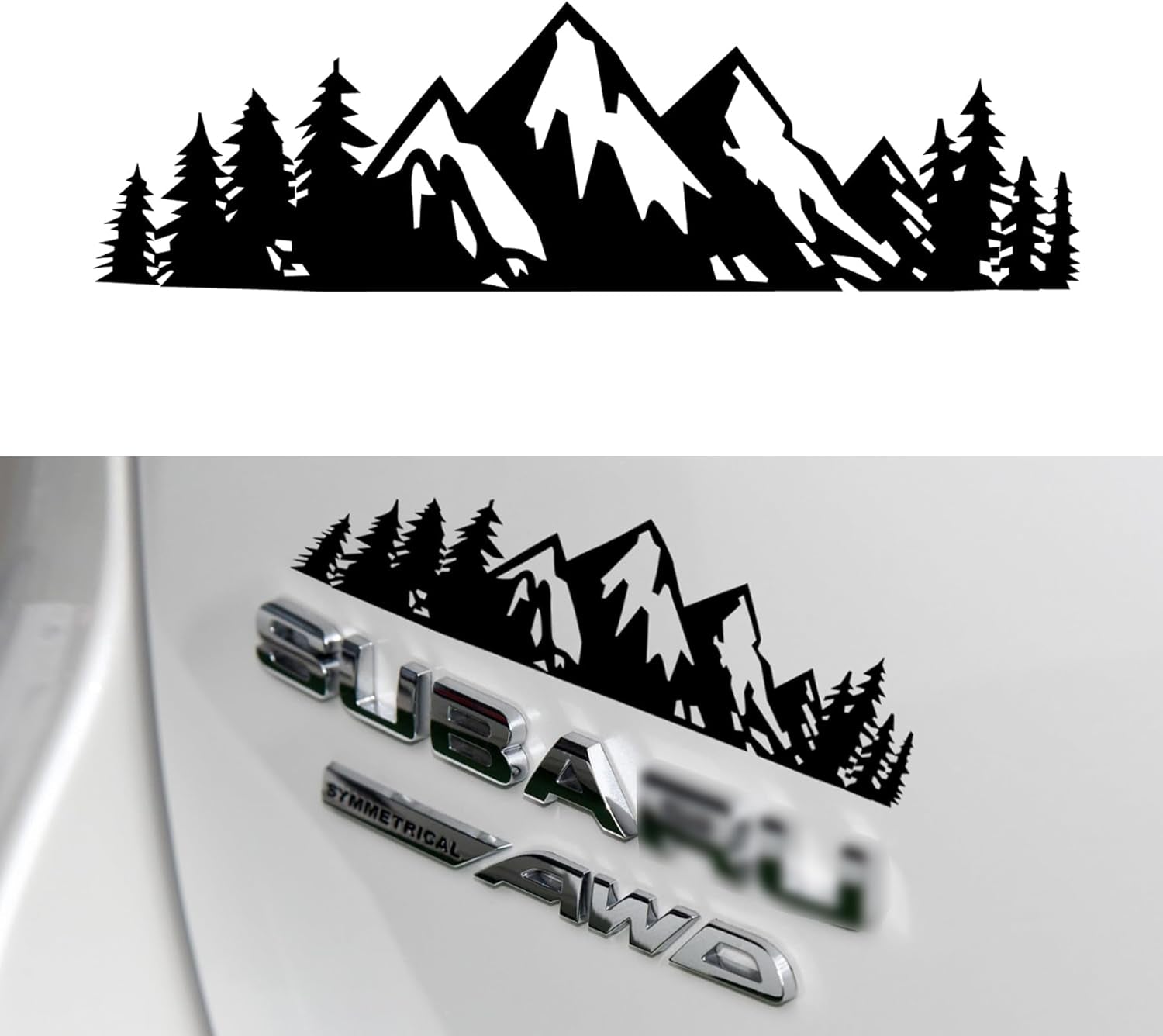 Vinyl Snow Mountain Tree Decal Sticker