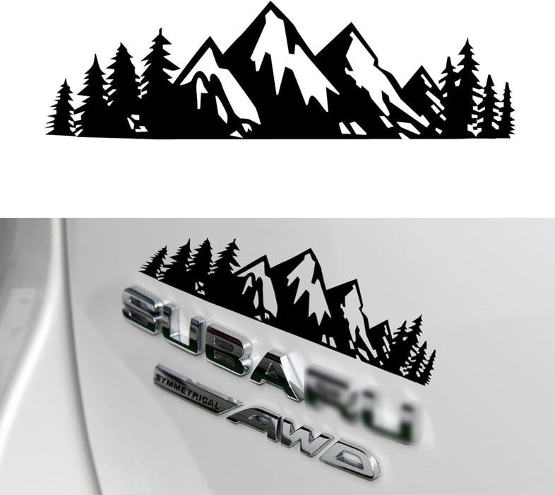 Vinyl Snow Mountain Tree Decal Sticker