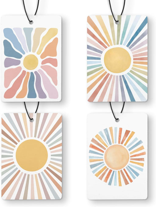 Boho Colorful Sun Car Air Freshener 4 Pcs