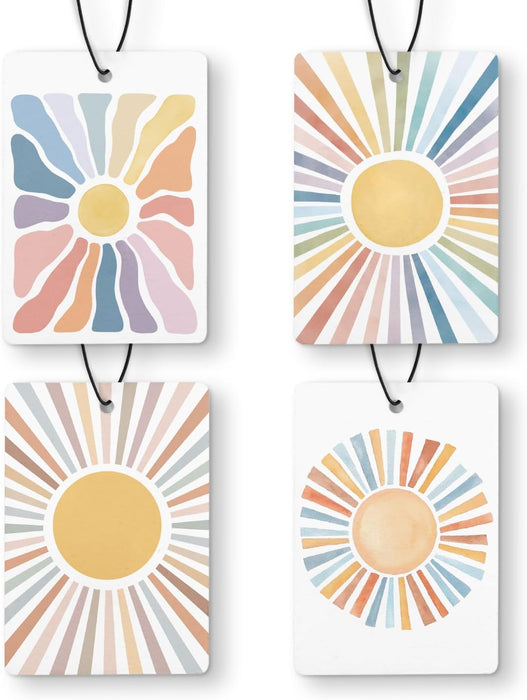 Boho Colorful Sun Car Air Freshener 4 Pcs