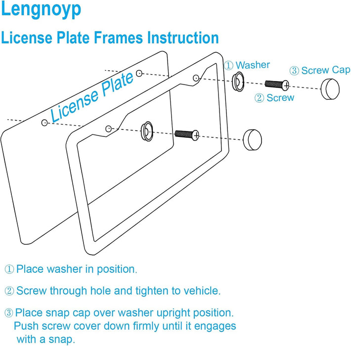 Solid Silver License Plate Frames 2 Pack