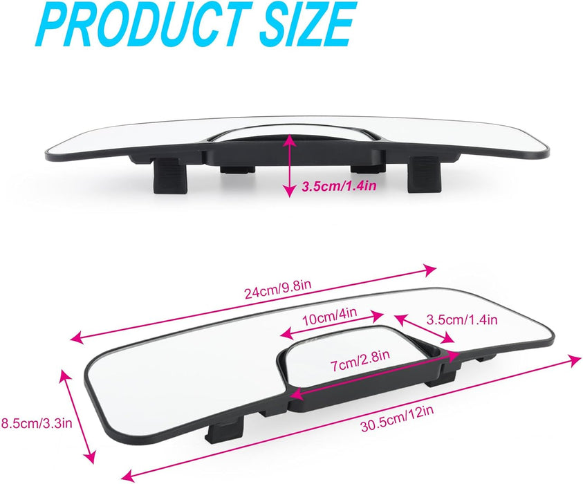 12" Car Rear View Mirror, Car Panoramic 