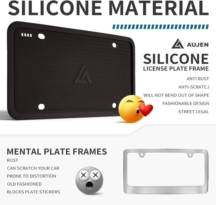 Silicone License Plate Frames Black