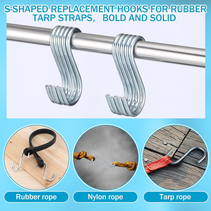 50 Pcs Bungee Cord S Hooks Bulk Rust