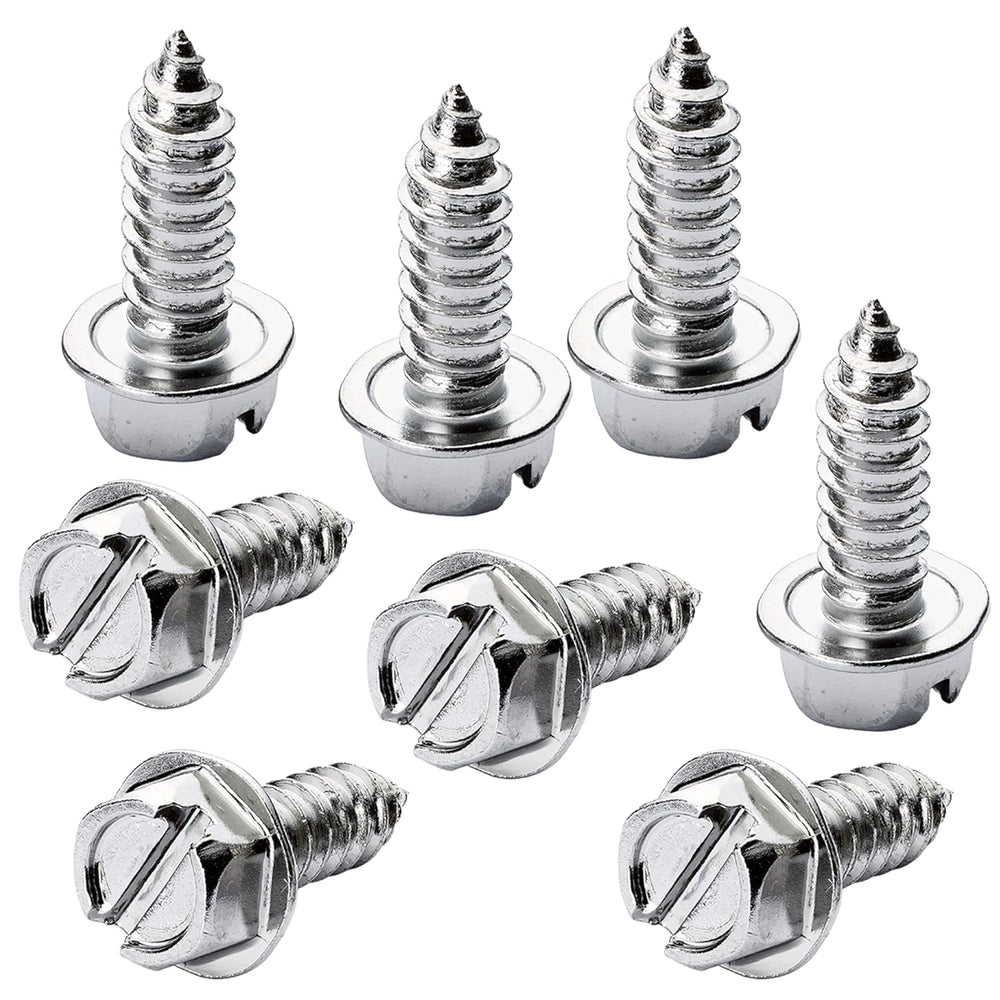 Chrome License Plate Screw Kit - Set of 8 