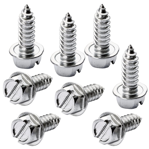 Chrome License Plate Screw Kit - Set of 8 