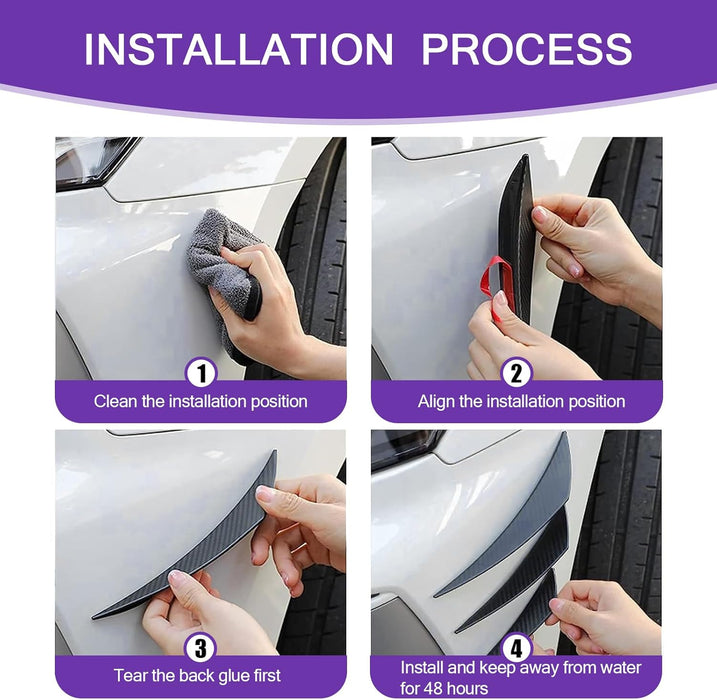 6 PCS Car Spoiler Canards Kit