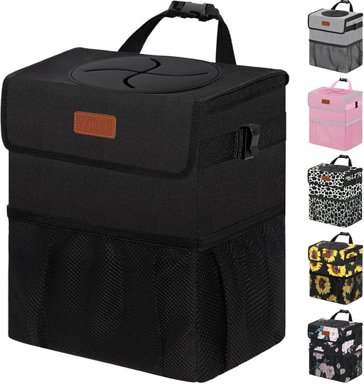 Car Trash Can Bin with Lid Hanging 