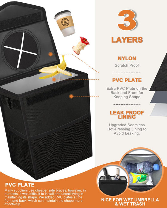 Car Trash Can with Lid