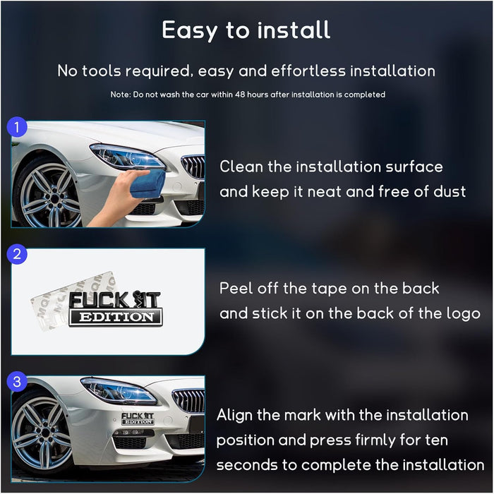 Fuck It Edition Emblem for Car
