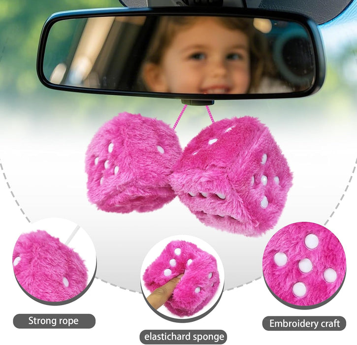Fuzzy Plush Dice for Car Mirror