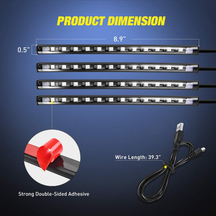 48 Leds DC 5V Multicolor Music Car Strip Light