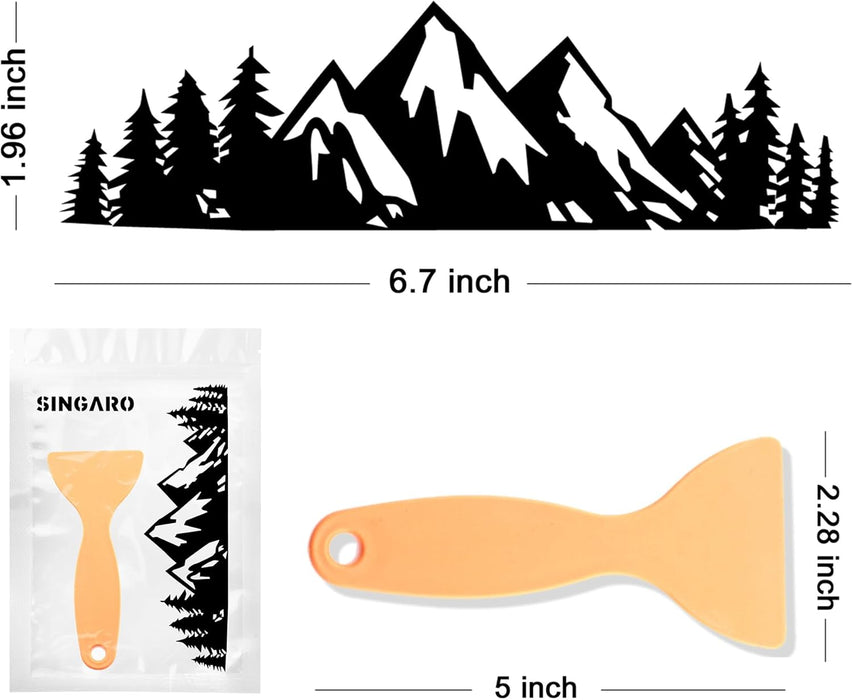 Vinyl Snow Mountain Tree Decal Sticker