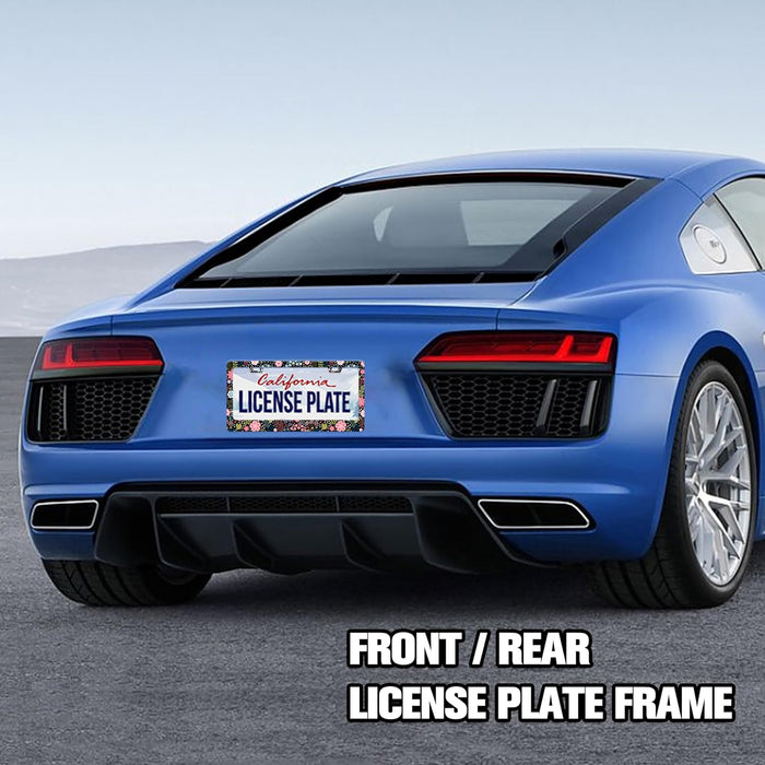 Floral License Plate Frame Beautiful Flower