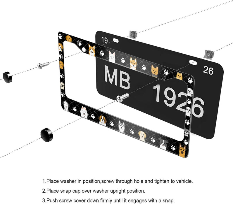 Cute Dog License Plate Frame Pet