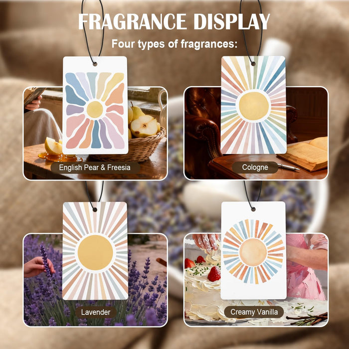 Boho Colorful Sun Car Air Freshener 4 Pcs