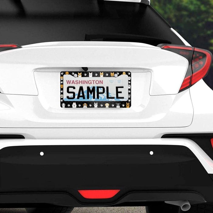 Cute Dog License Plate Frame Pet