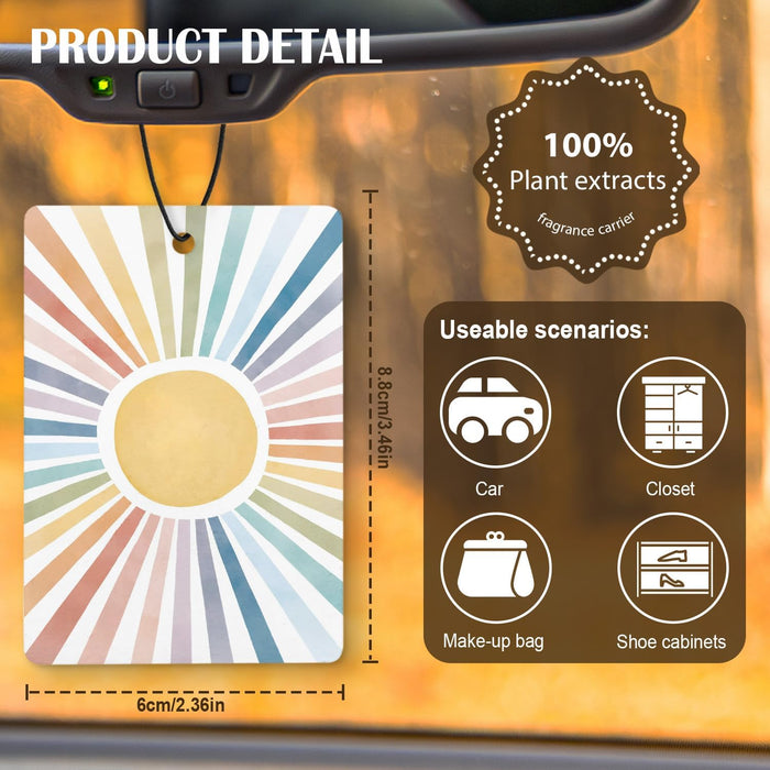 Boho Colorful Sun Car Air Freshener 4 Pcs