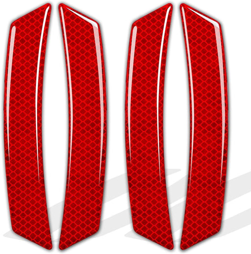 Car Reflective Trim Side Marker Stickers,Automotive Exterior Accessories Reflector Guard for Car SUV Pickup Truck Wheel Well Arch or Side Bumper Fenders, Outdoor Safety (RED-4PCS)