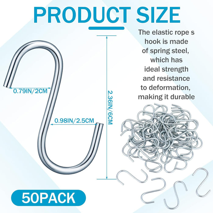 50 Pcs Bungee Cord S Hooks Bulk Rust