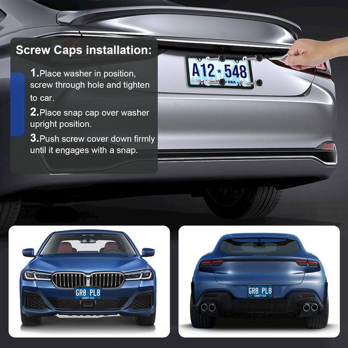 2 Pack Black License Plate Frames