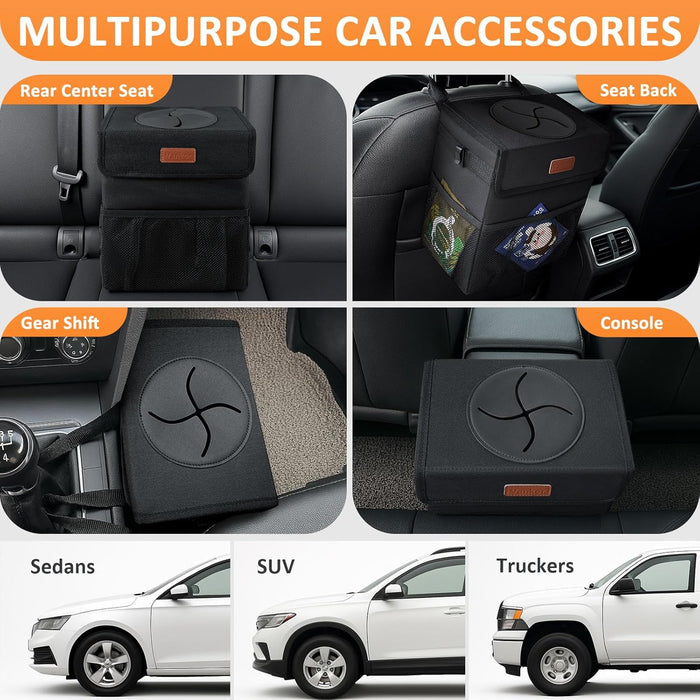 Car Trash Can Bin with Lid Hanging 