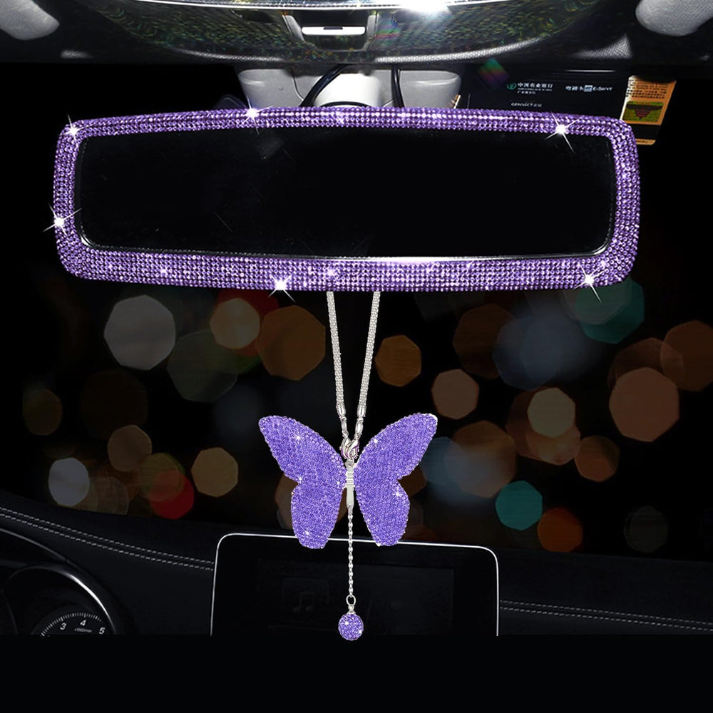 2 Packs Bling Bling Car Rear View Mirror 