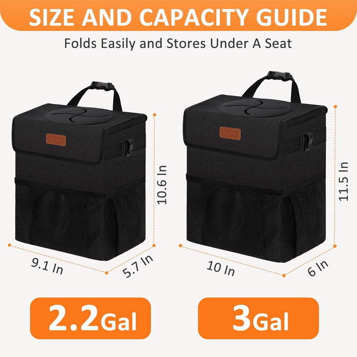 Car Trash Can Bin with Lid Hanging 