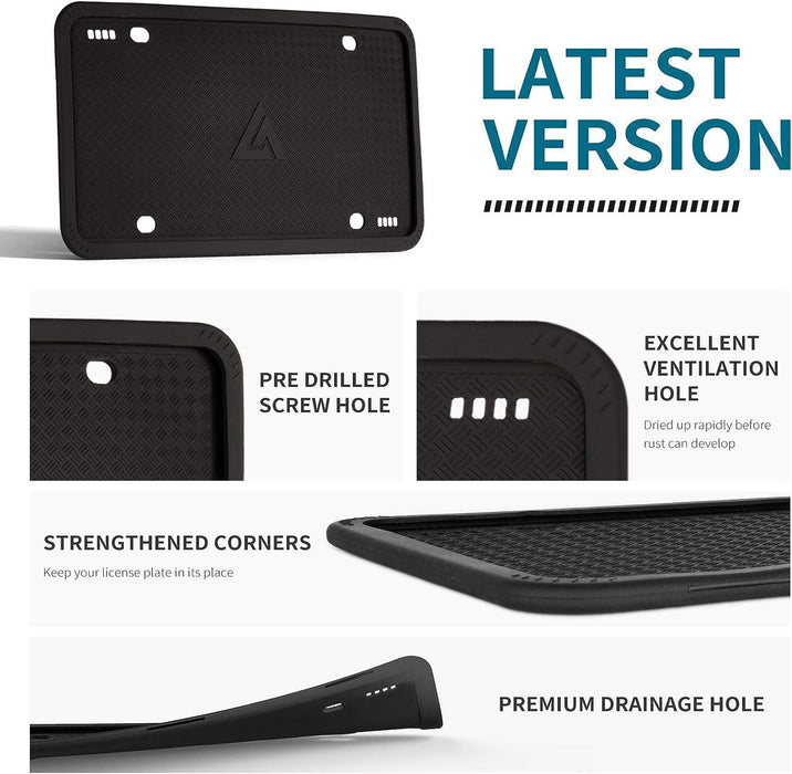 Silicone License Plate Frames Black