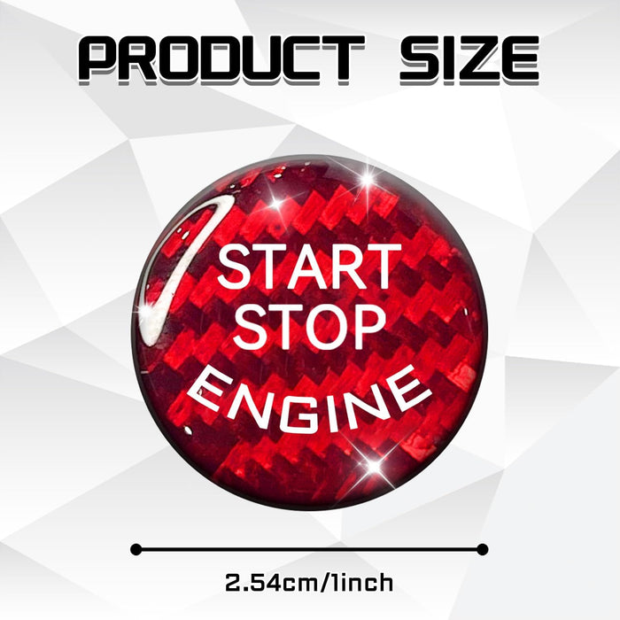 Car Push Start Button Cover Carbon Fiber Engine Stop