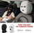 2 PCS Car Headrest Cover, Personalized Funny Car Seat Full Face Mask, Ski Mask Wrap Protection for Auto Front Seat Rest Decoration, Universal Interior Car Accessories (White)