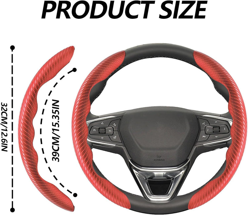 2Pcs Universal Fit Carbon Fiber Steering Wheel 