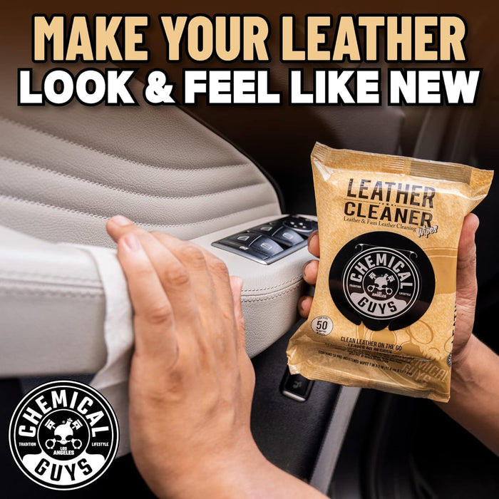 Leather Cleaner Wipes Mega 50 Pack 