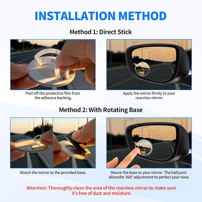 2 PCS Car Blind Spot Mirror