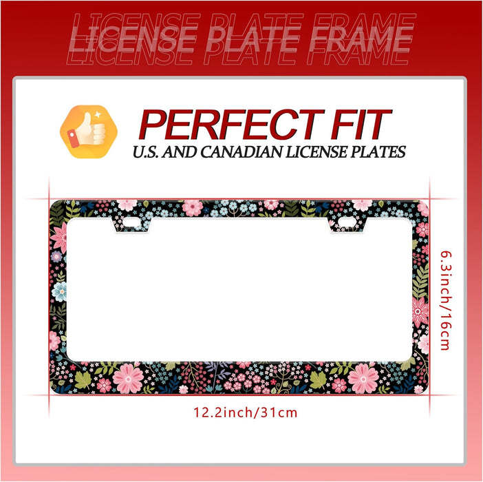 Floral License Plate Frame Beautiful Flower