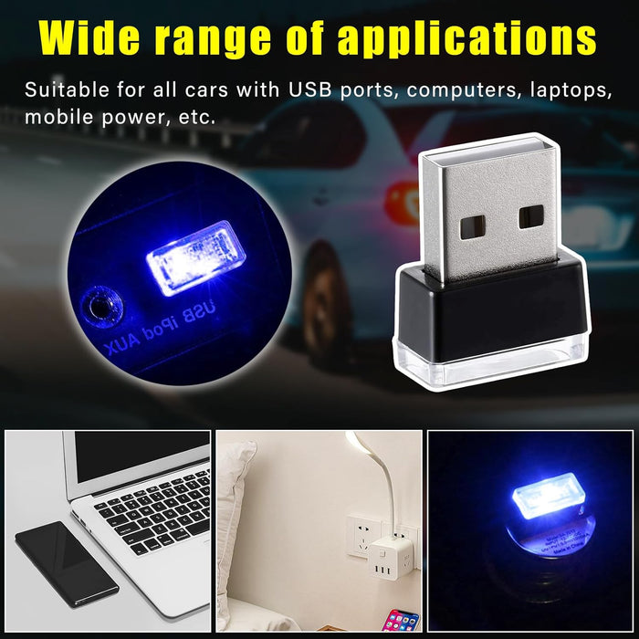 4 PCS USB LED Car Interior Atmosphere Lamp