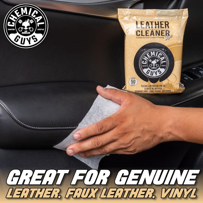 Leather Cleaner Wipes Mega 50 Pack 