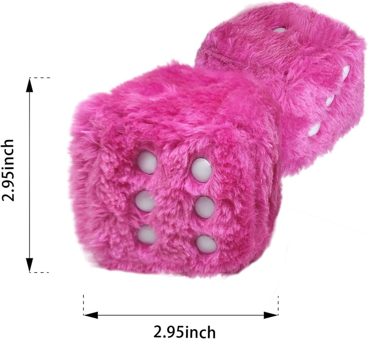 Fuzzy Plush Dice for Car Mirror