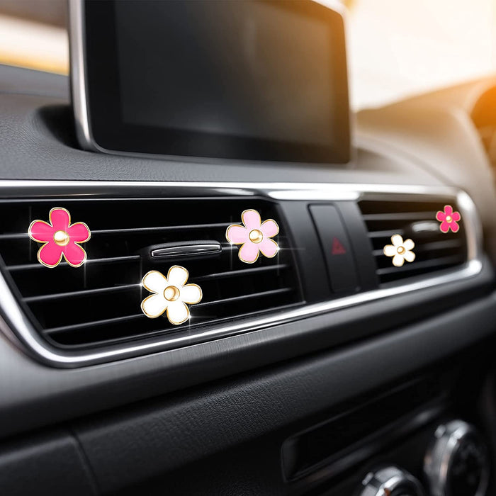 6 Pcs Daisy Flower Air Vent Clip Accessories 