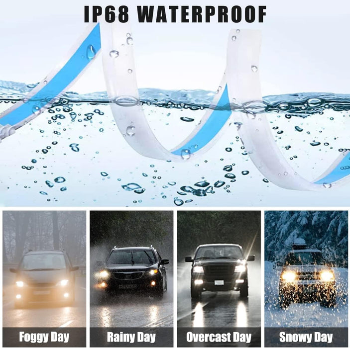 Car LED Strip Lights, 2Pcs 24 Inch Flexible