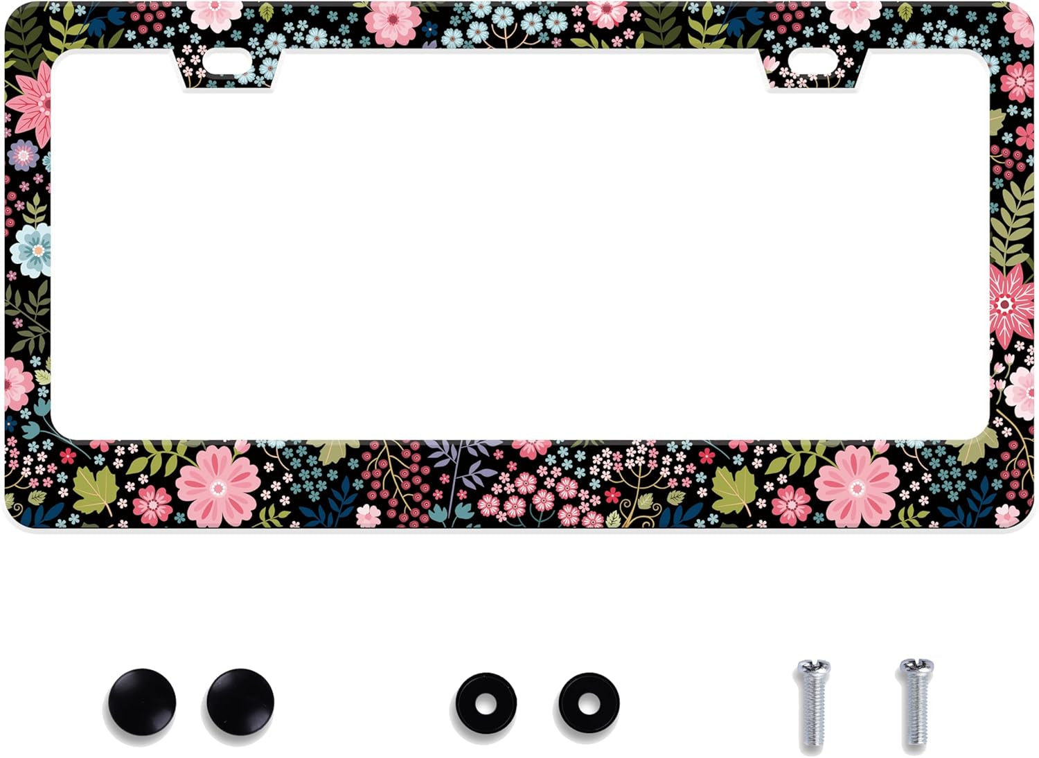 Floral License Plate Frame Beautiful Flower