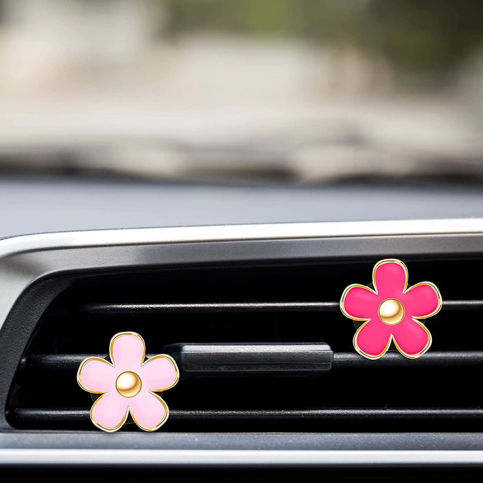 6 Pcs Daisy Flower Air Vent Clip Accessories 